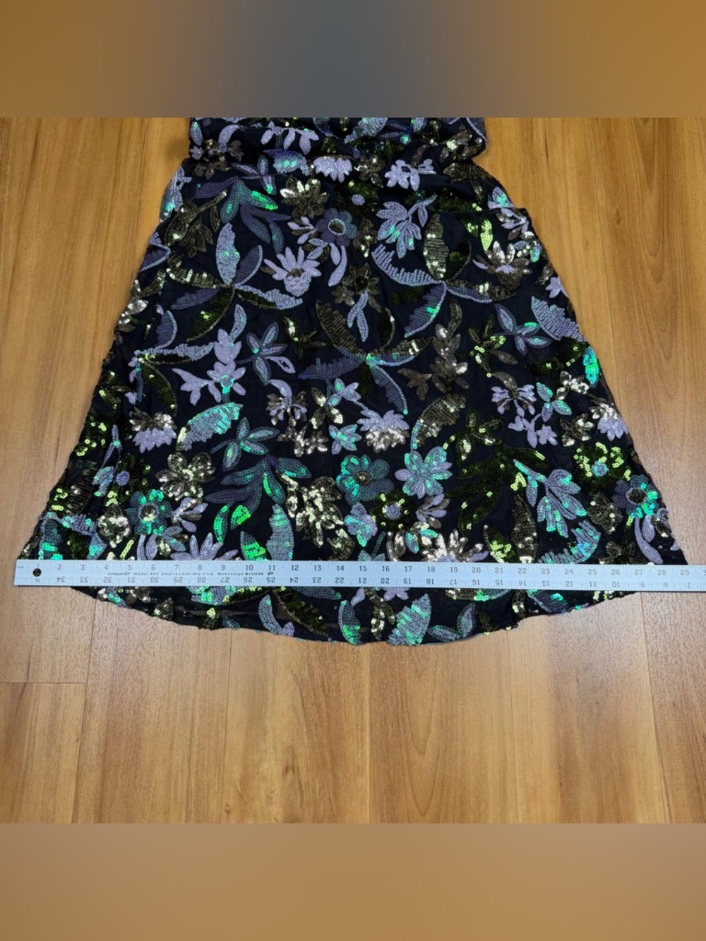 Lulus Black Floral Sequin Maxi Dress Lace Up Back Bodycon Prom Formal S - Picture 8 of 13